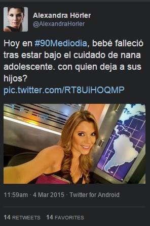 ALEXANDRA HORLER PERIODISTA SELFIE